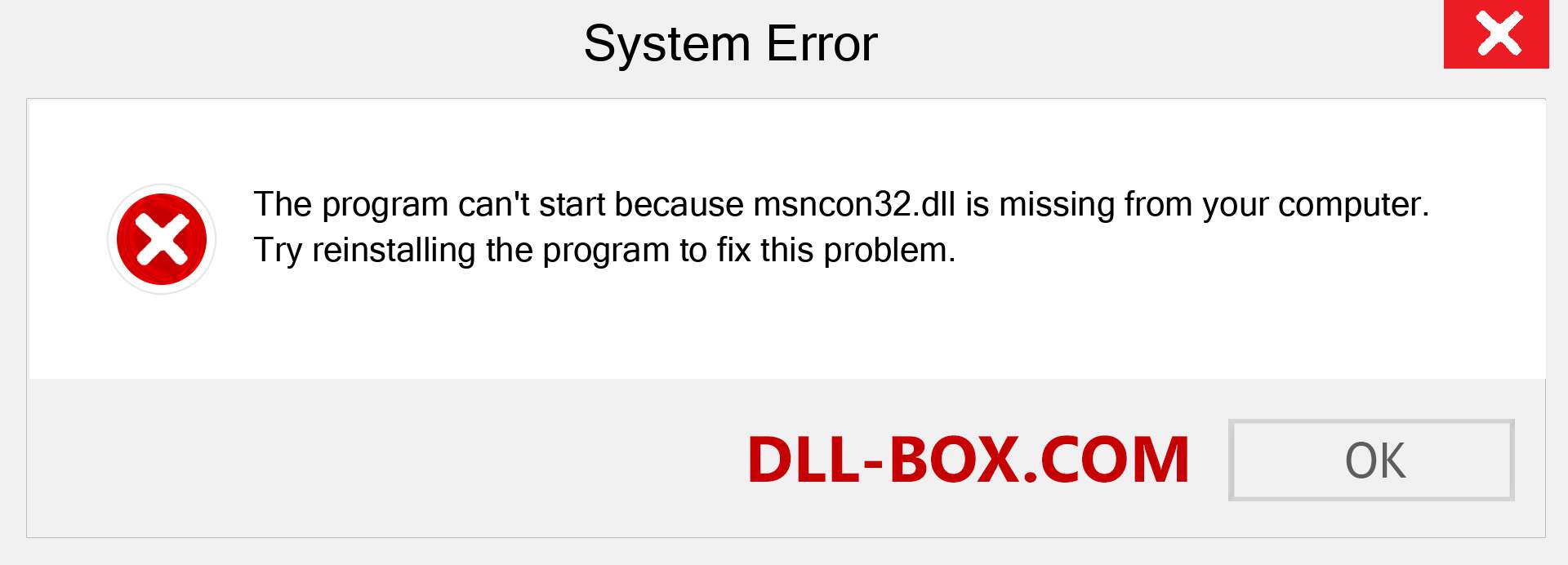  msncon32.dll file is missing?. Download for Windows 7, 8, 10 - Fix  msncon32 dll Missing Error on Windows, photos, images