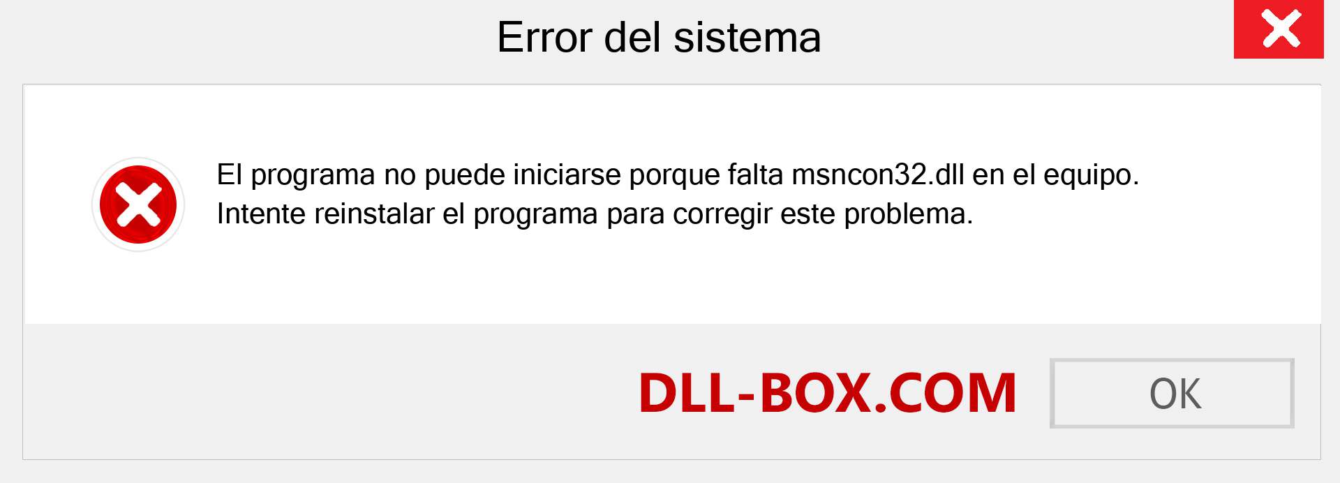 ¿Falta el archivo msncon32.dll ?. Descargar para Windows 7, 8, 10 - Corregir msncon32 dll Missing Error en Windows, fotos, imágenes